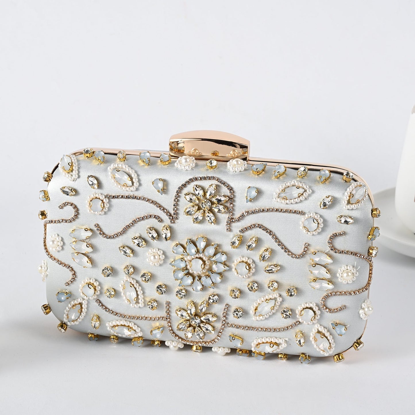Bead Embroidered Clutch Bag by Braelyn