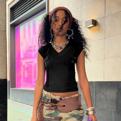 Ishika Fitted V-Neck Crop Top