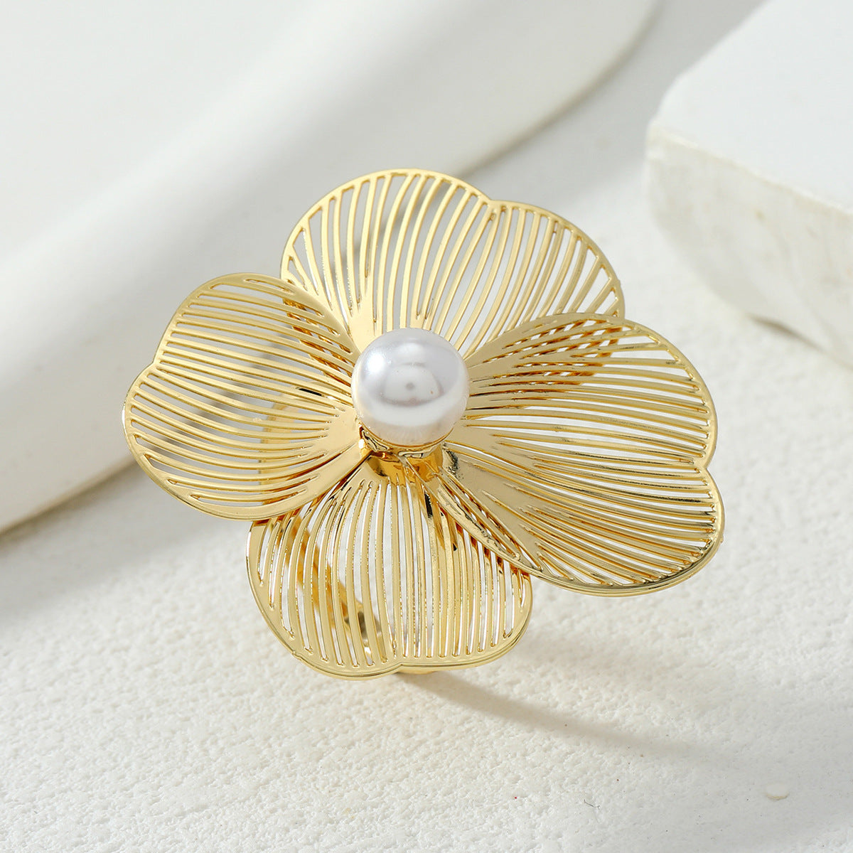 3 Piece Flower Pearl Earrings & Necklace Set