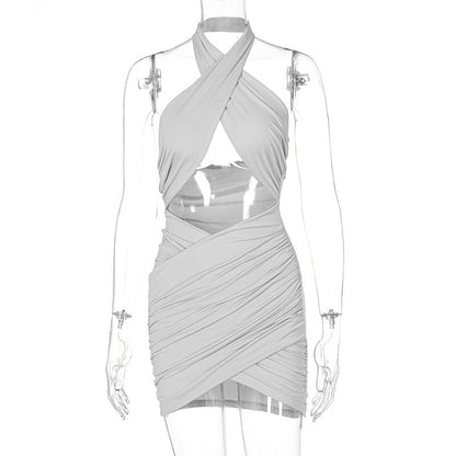 Jayani Halter Cut-Out Mini Dress