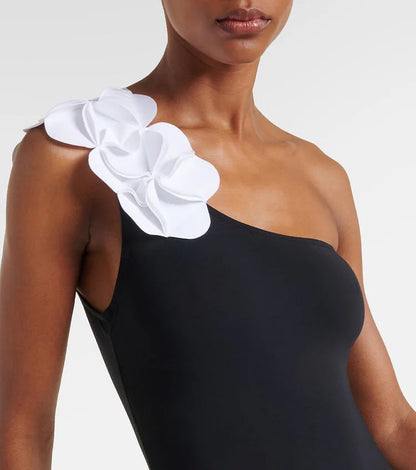 Pablo One Shoulder Swimsuit Set - Black