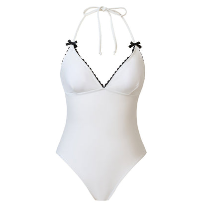 One Piece Swimsuit Black White Two Piece Sets Swimsuit Chiffon Dress