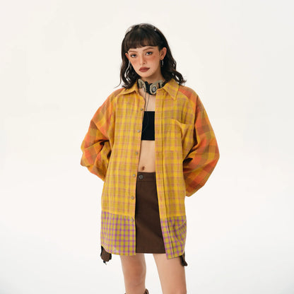Yellow Plaid Oversized Shirt