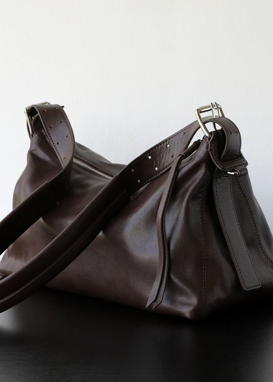 Lydia - Classic Brown Leather Shoulder Bag