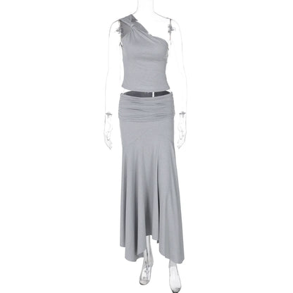 Taryn Ribbed Twist Skirt Set