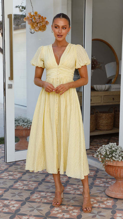 Lyara Midi Dress - Yellow