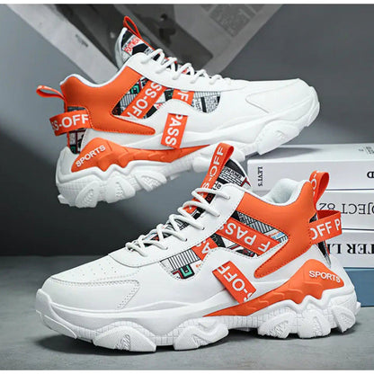 Women's Trendy Platform Sneakers With Letter Imprints And Lace Up Fit