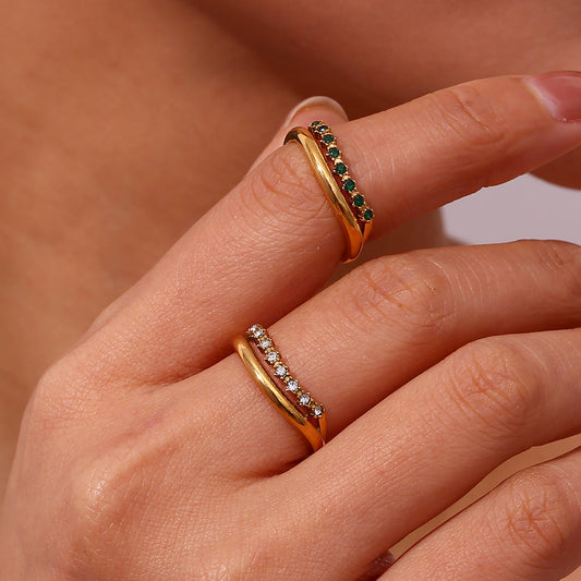 Stella Spark - Diamond Simulant Gold Ring