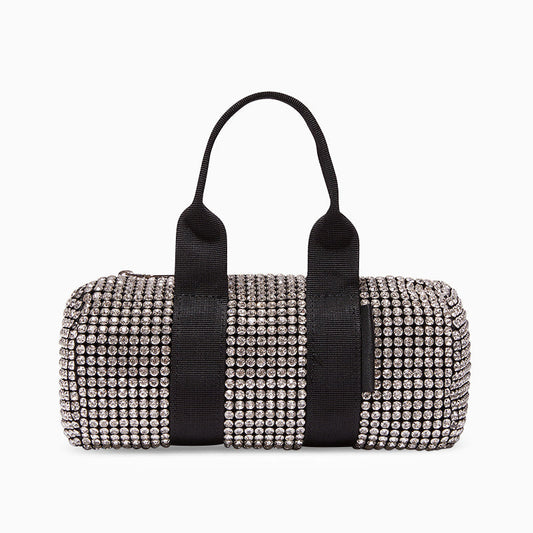 Rhinestone-Embellished Rose Handbag