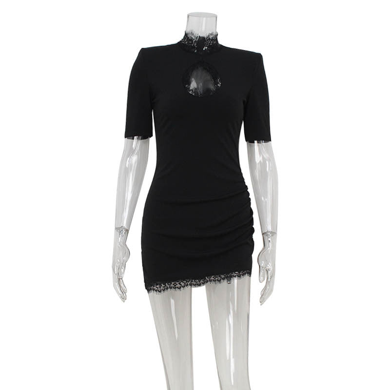 Slim Lace Stitching Hollow Out Cutout Thin Party Hip Bag