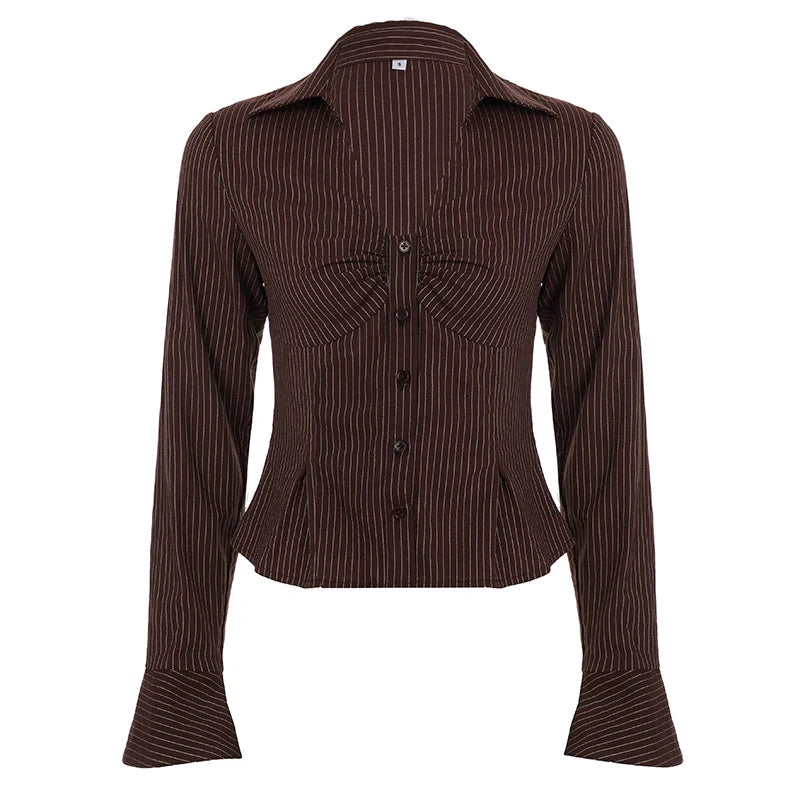 Ailen Striped V-Neck Shirt