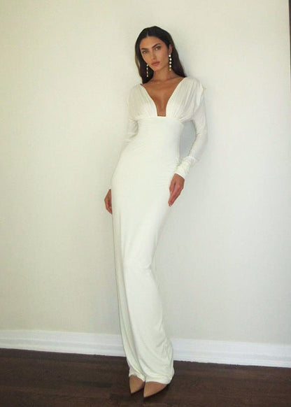 Isabella - Long Sleeve Drape Gown
