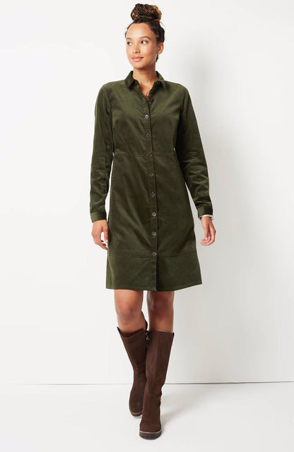 Elegant Velvet Windbreaker Button Loose Intellectual Long Sleeve Shirt Dress