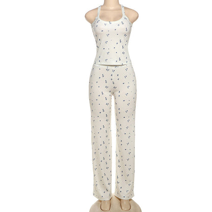 Aleah Ribbed Floral Pant Set