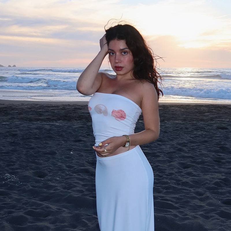 Lyana Shell Print Tube Top