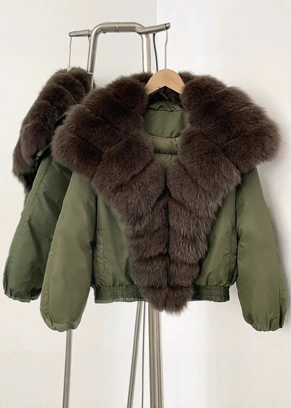 Arden Luxe - Faux Fur Collar Puffer Jacket