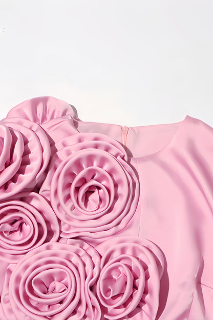 Samala 3D Floral Satin Maxi Dress
