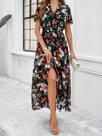 Women’s Long Summer Dress with Short Sleeves