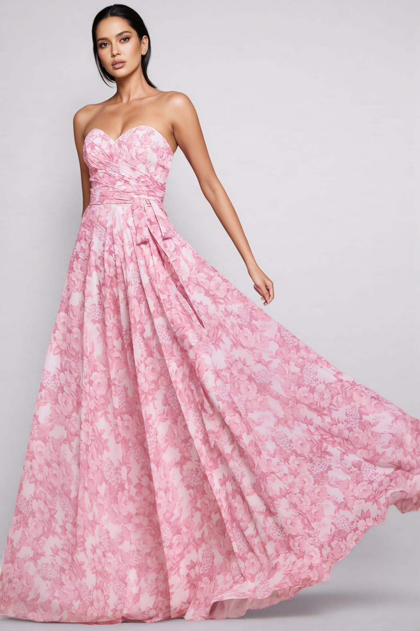 Marisrt A-Line Floral Printed Maxi Dress