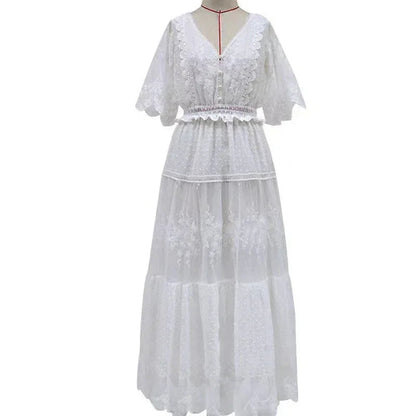 white lace maxi dress for summer