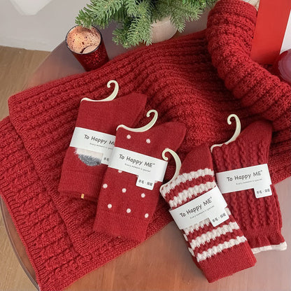 Mid Calf Warm Simple Socks