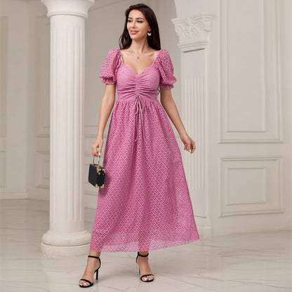 Lace Hollow Out Cutout out V neck Dress