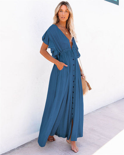 Queenie Woven Shimmer Midi Dress - Teal