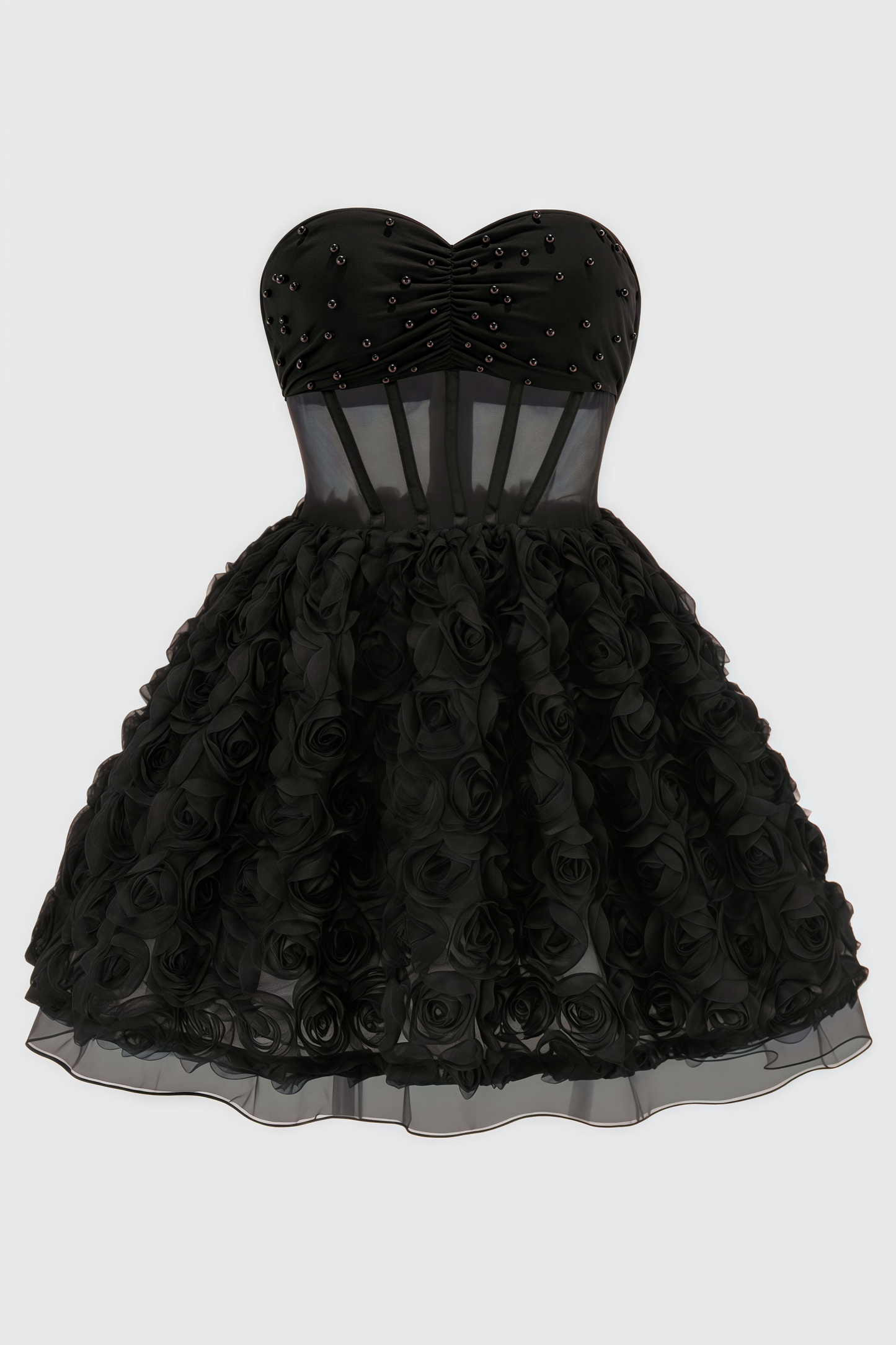 Ralpae 3D Floral Puff Mini Dress