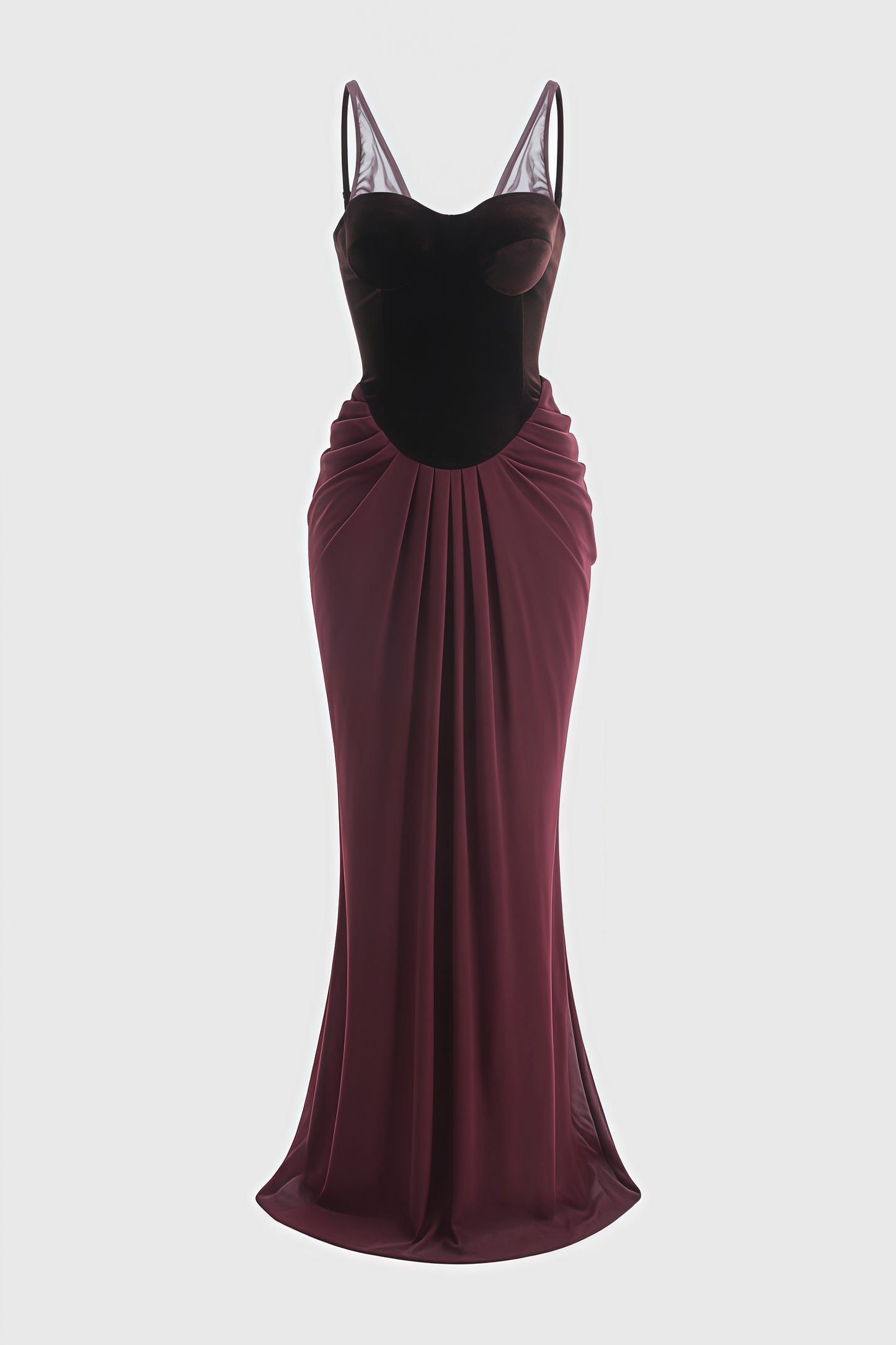 Sarioa Red Halter Pleated Maxi Dress