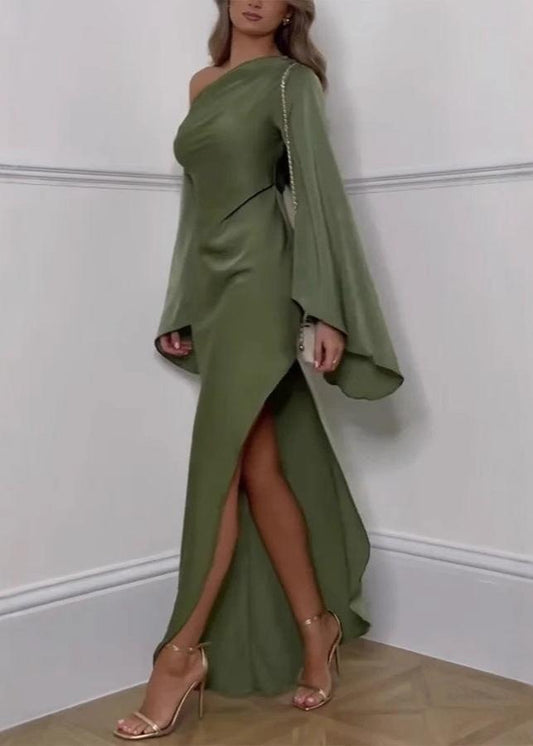 Athena - One-Shoulder Satin Gown