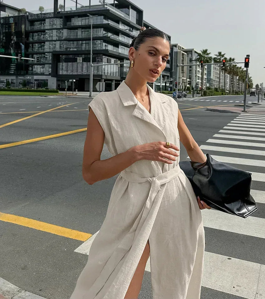 women belted cami dress summers beach outfit