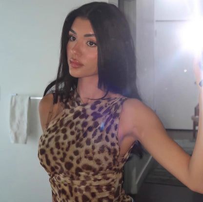 Posey Leopard Print Slant Bodysuit