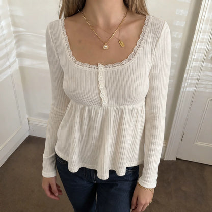 Goddess Knit Lace Square Top