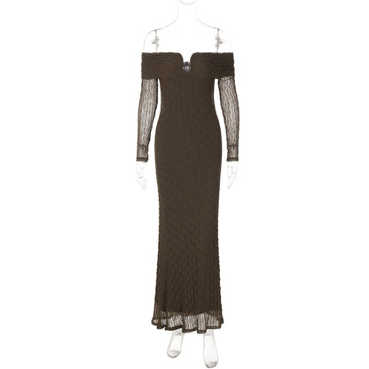 off Shoulder Mid Length Dress