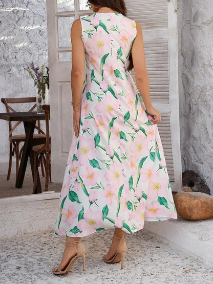 Boho Summer Resort Maxi Dress for Women with Pockets