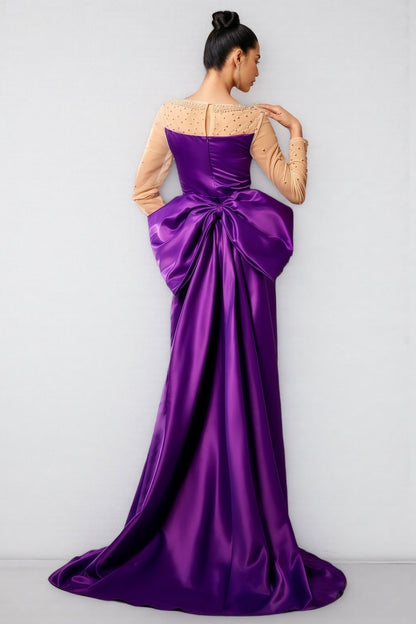 Nia Beaded Big Bow Maxi Dress