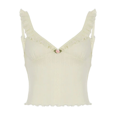 Ailin Ruffle Knit Crop Top