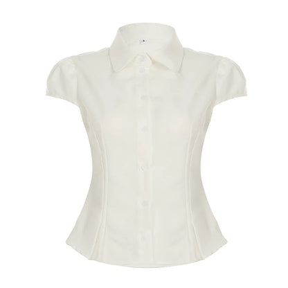 Esmee Pleated Button-Up Blouse