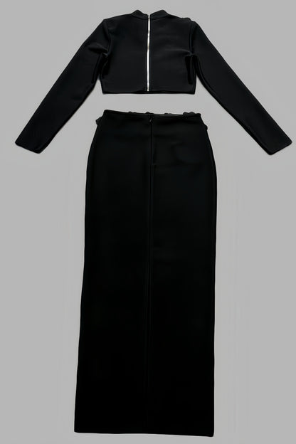 Calia High Neck Top Maxi Dress Two-Piece Set