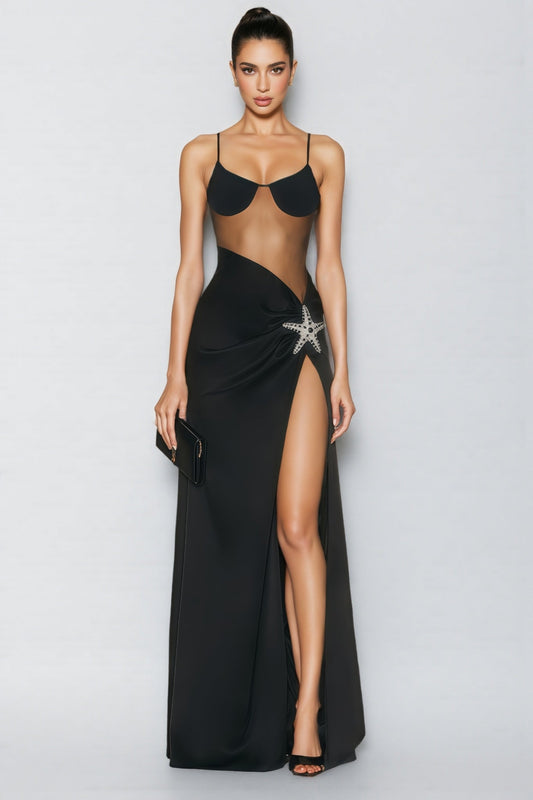 Sia Bandage Rhinestone Star Maxi Dress
