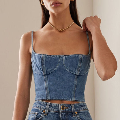 Bandeau With Padded Herringbone Bra