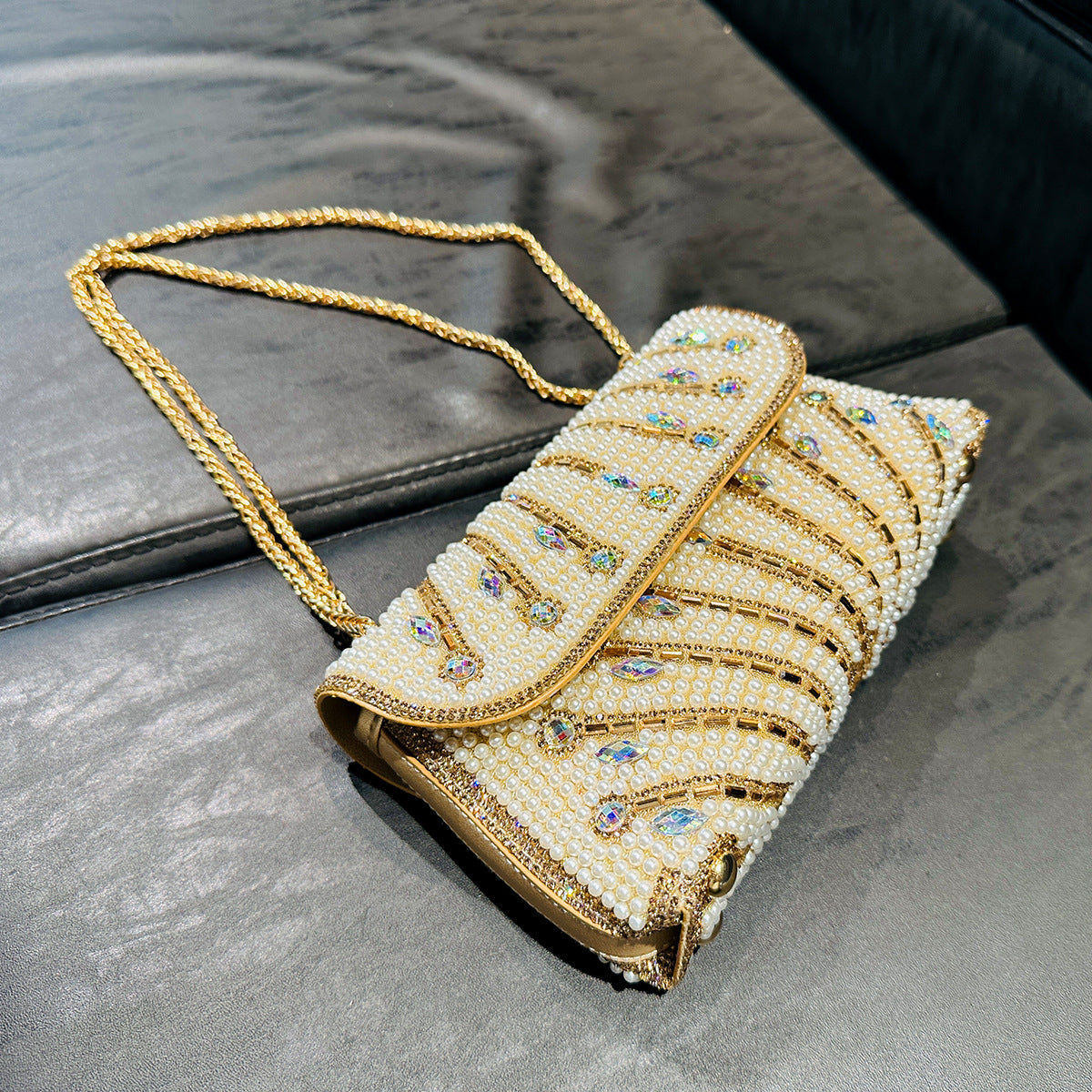 Rhinestone Clutch Bag by Luciana