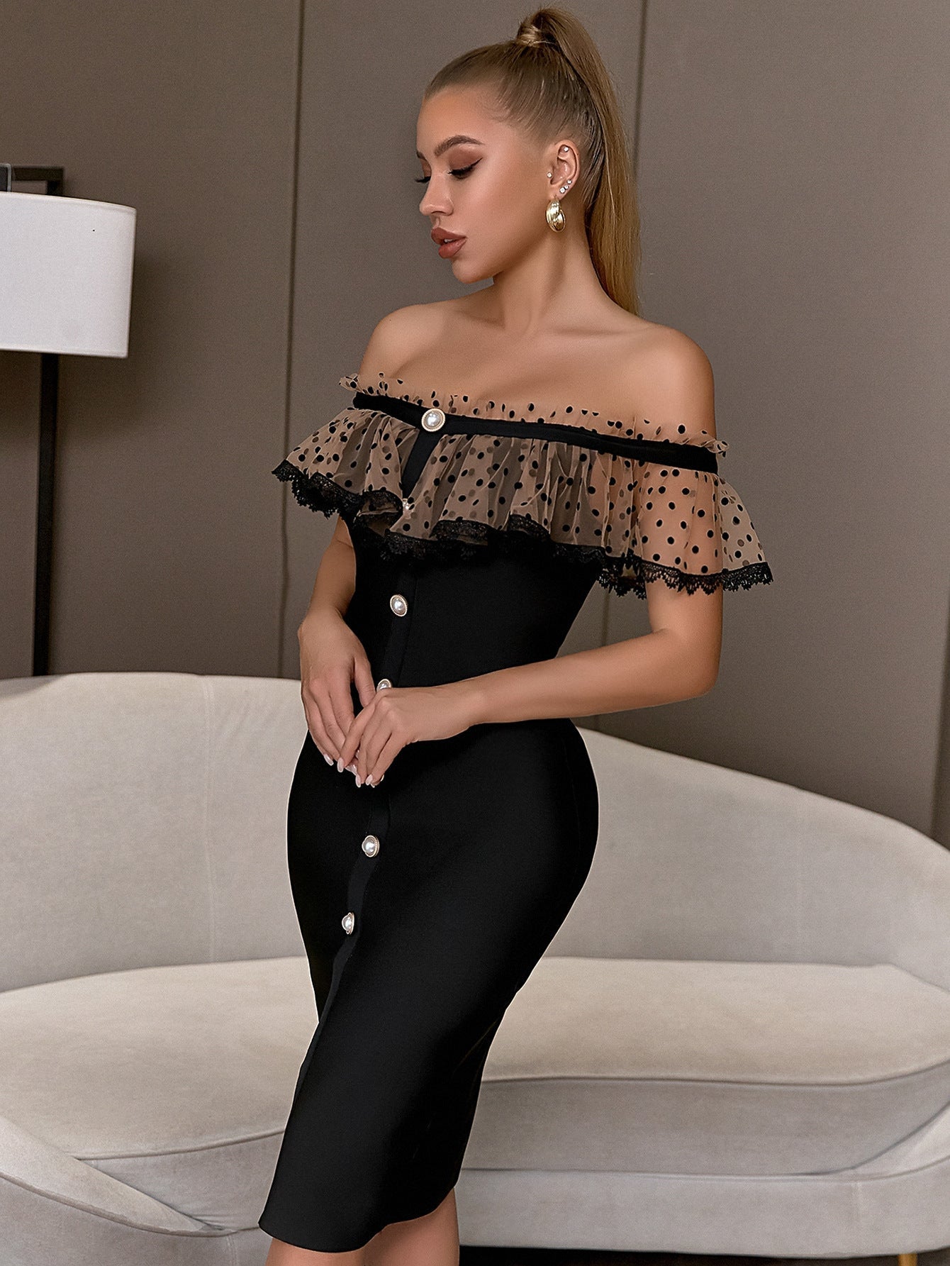 Bandage Dress Evening Dress Lace Dress Slim Fit Evening Dress Bandage