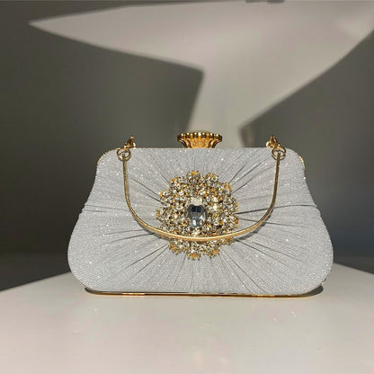 Anya Rhinestone Pleated Handbag