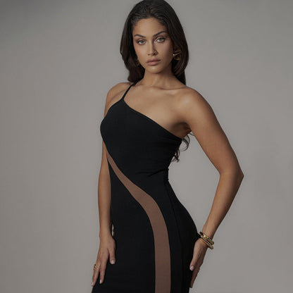 One Shoulder Backless Dress