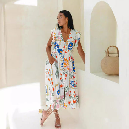 Independent StFloral Print Single Breasted Dress