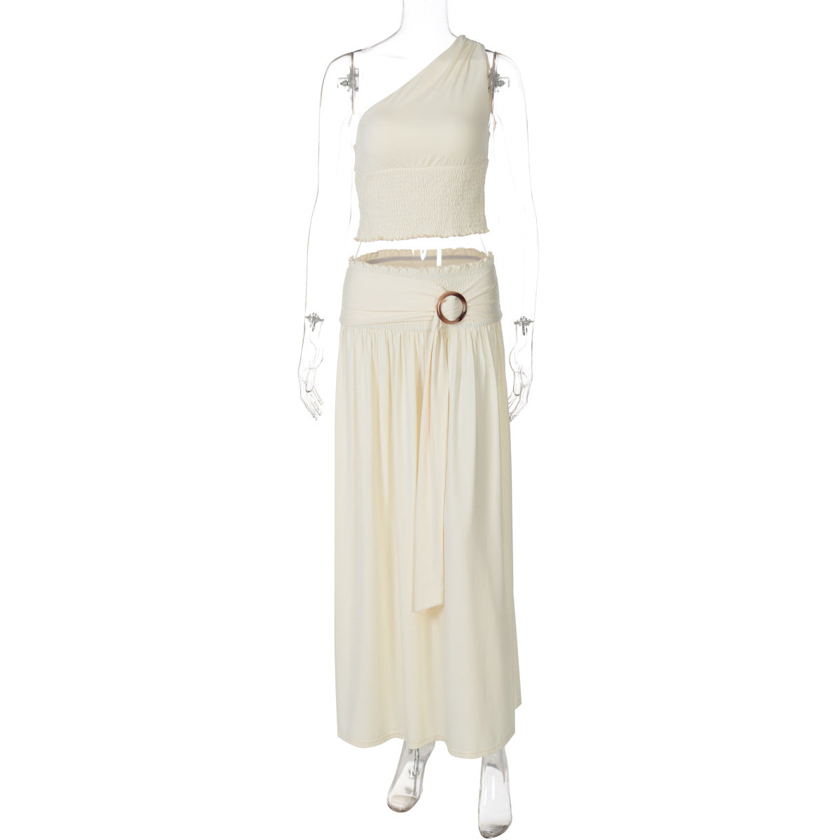 Everett One-Shoulder Pleated Skirt Set