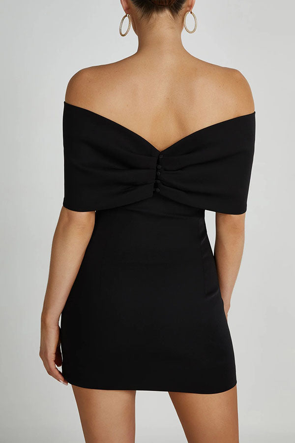 Love is a gift Off Shoulder Bow Mini Dress