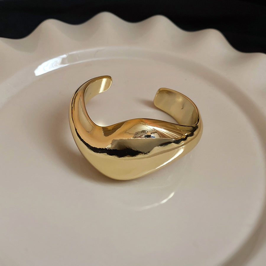 Asymmetrical Twisted Open Cuff Bracelet