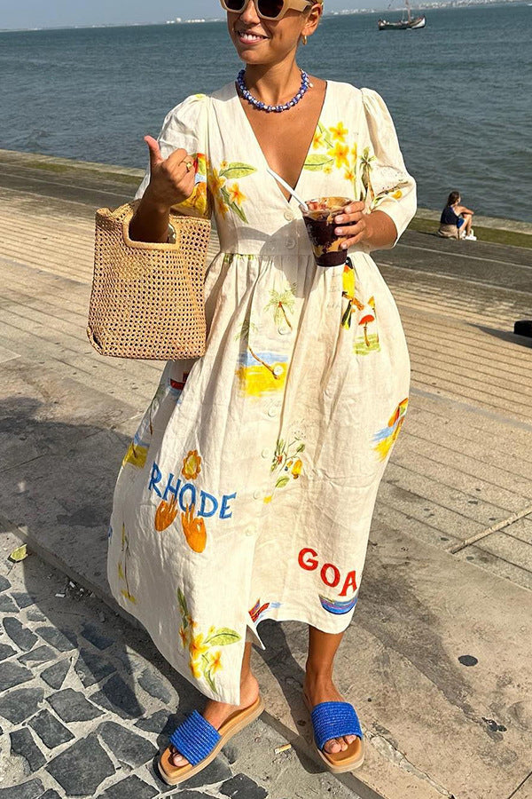 Fashionable Parisian Maelien - Summer floral dress